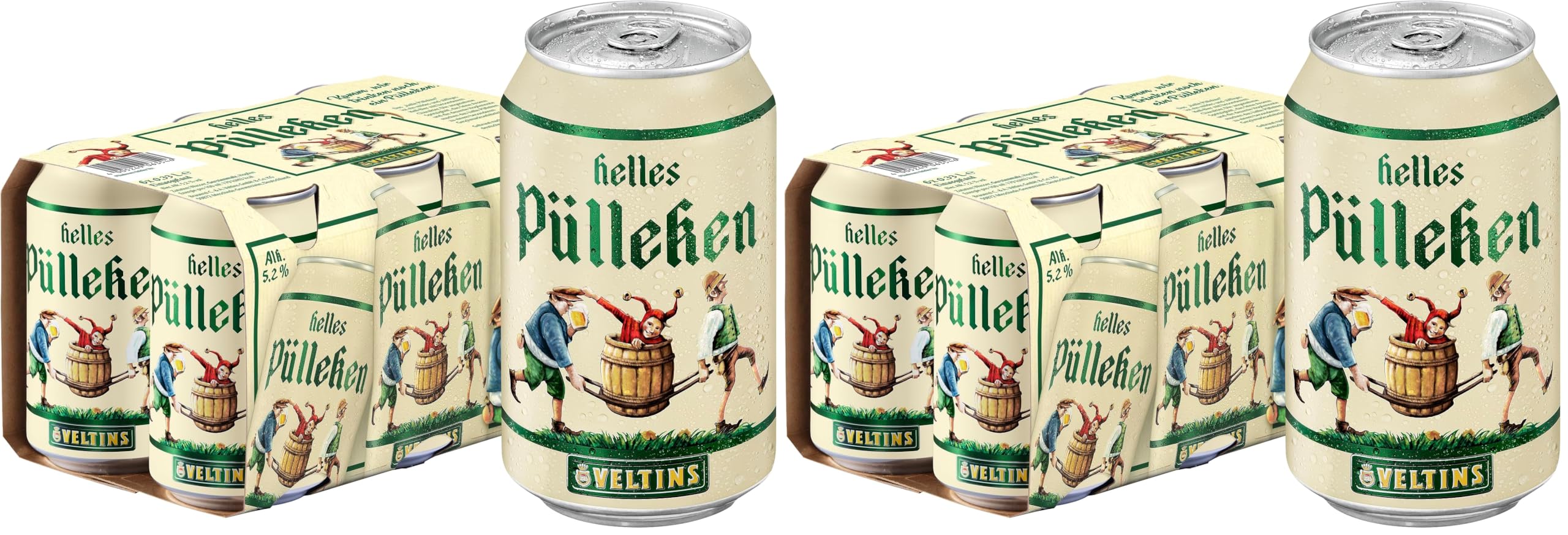 VELTINS Helles Pülleken, EINWEG (6 x 0,33 l Dose) (Packung mit 2)