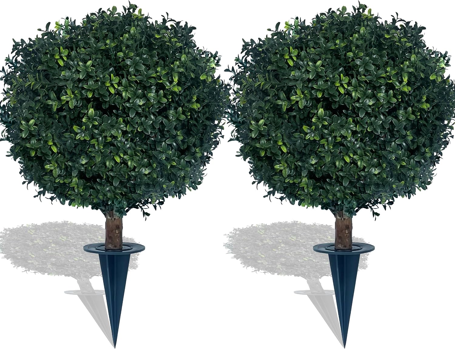 Artificial Boxwood Ball Bush 27" Tree UV Resistance Rated with Spike. Easy to Push in The Ground.Plant Looks Great in a Planter Anywhere. Indoor/Outdoor Decor 2 Pack Boxwood Green 2