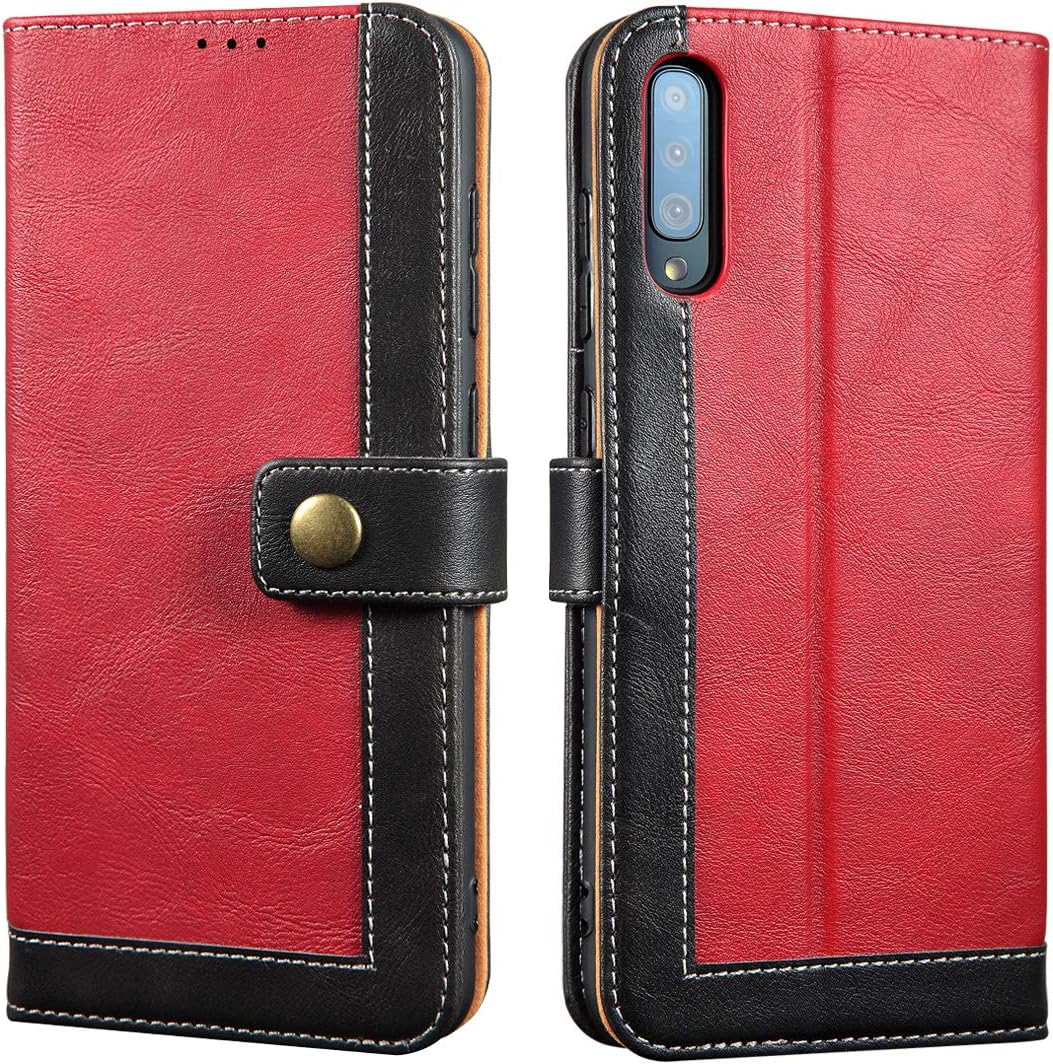 LENSUN Samsung Galaxy A70 Case, Flip Leather Wallet Phone Case Cover with Magnetic Closure for Samsung Galaxy A70 – Wine Red (A70-TK-WR)