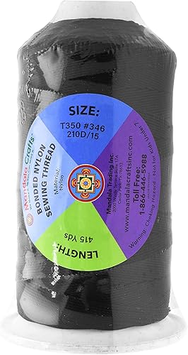 Miniatura 558 de Mandala Crafts Hilos de coser resistentes de nailon consolidado, hilo para tejer jeans de cuero, hilos de tapicería marina al aire libre, Beige