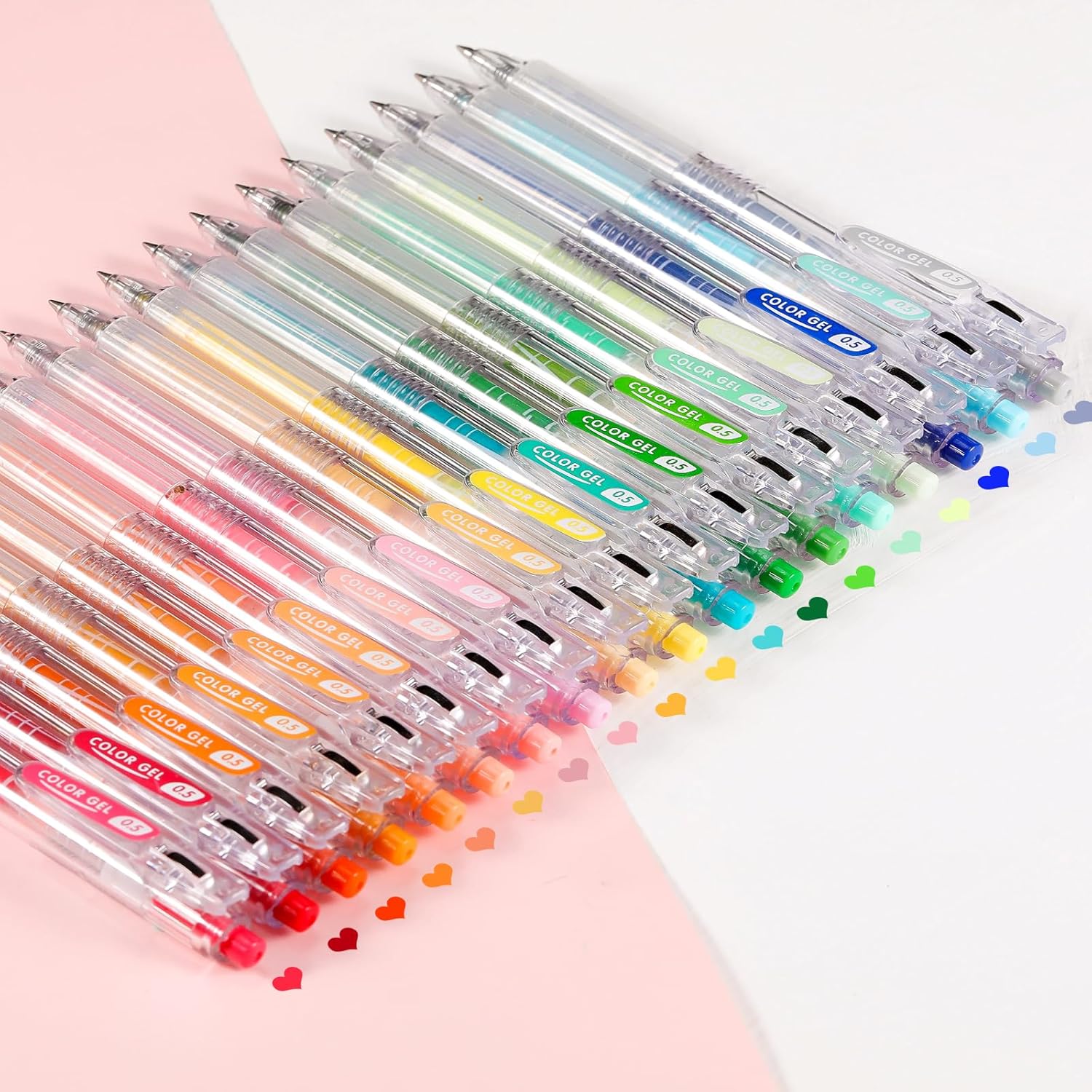 Amazon.com: RIANCY 18pcs Assorted Color Fine Point Retractable Gel Ink ...