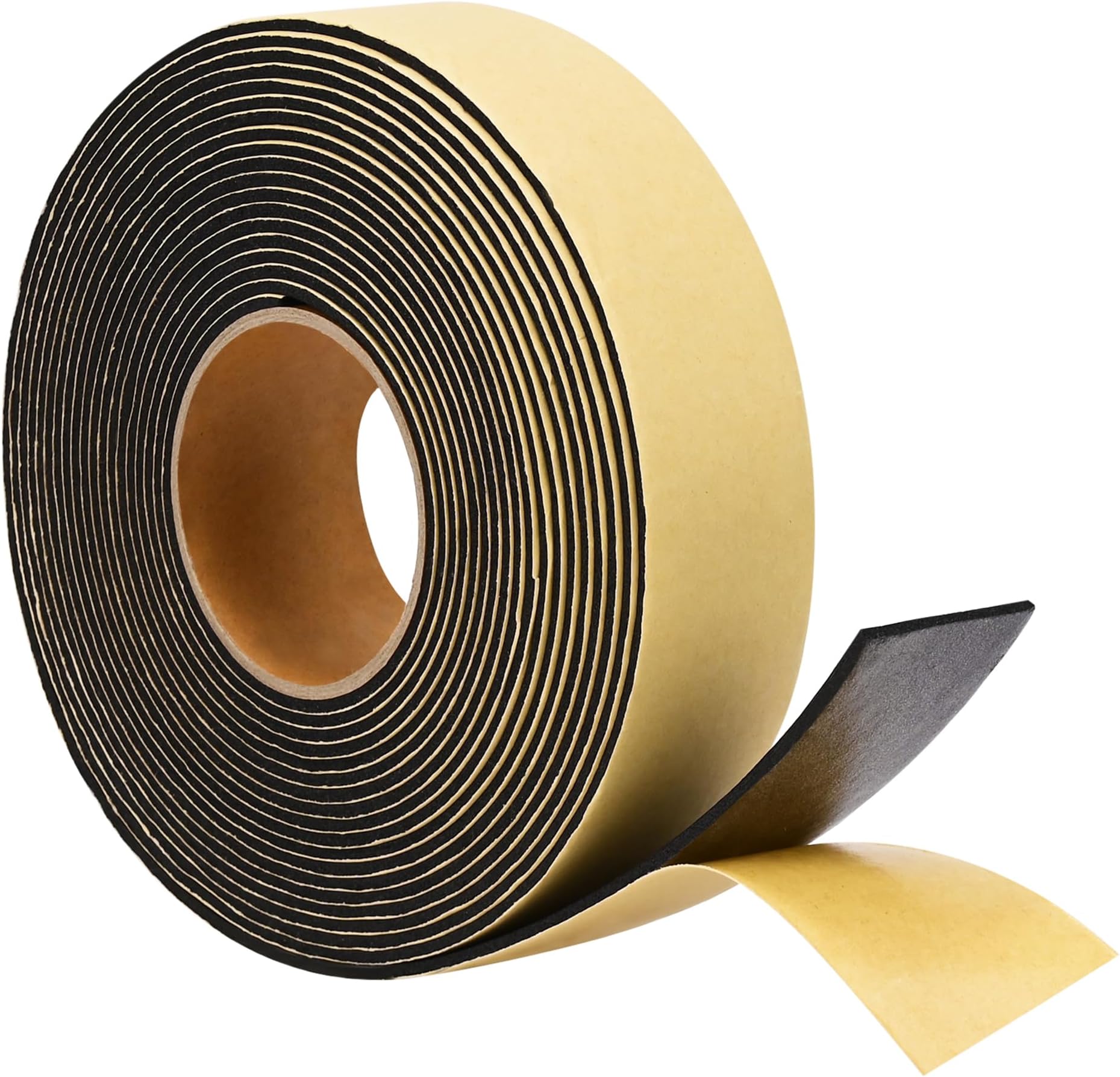 Weather Stripping Door Seal Strip 30 Feet, 2 Inch Wide X 1/8 Thick Black Foam Seal Tape Strong Adhesive for Doors and Windows Insulation, Soundproofing, Rattle