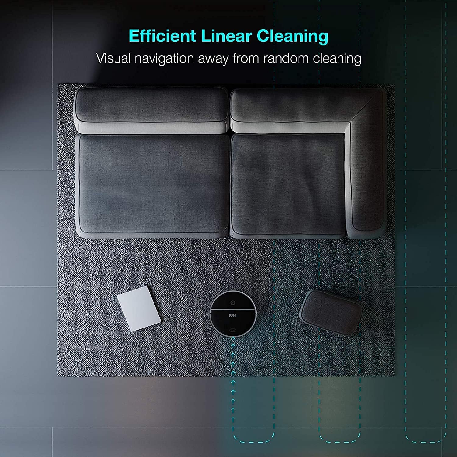 RRE Robot Vacuum performing linear cleaning