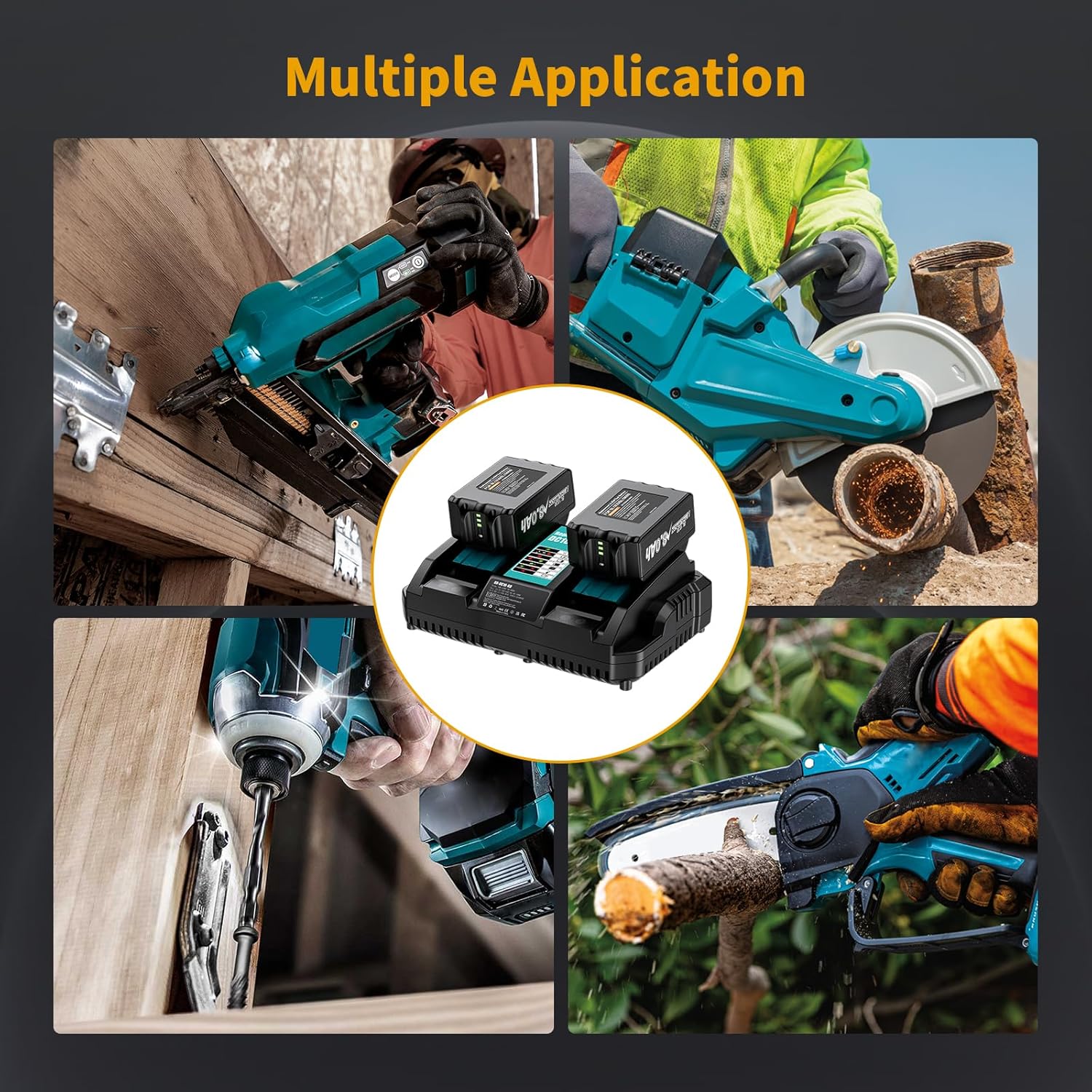 2 Pack 8.0Ah High Capacity Battery and Charger Combo Replacement for Makita 18V Battery Compatible with BL1860B BL1850B BL1840B BL1830B BL1820 BL1815B with LED Indicator - Image 7