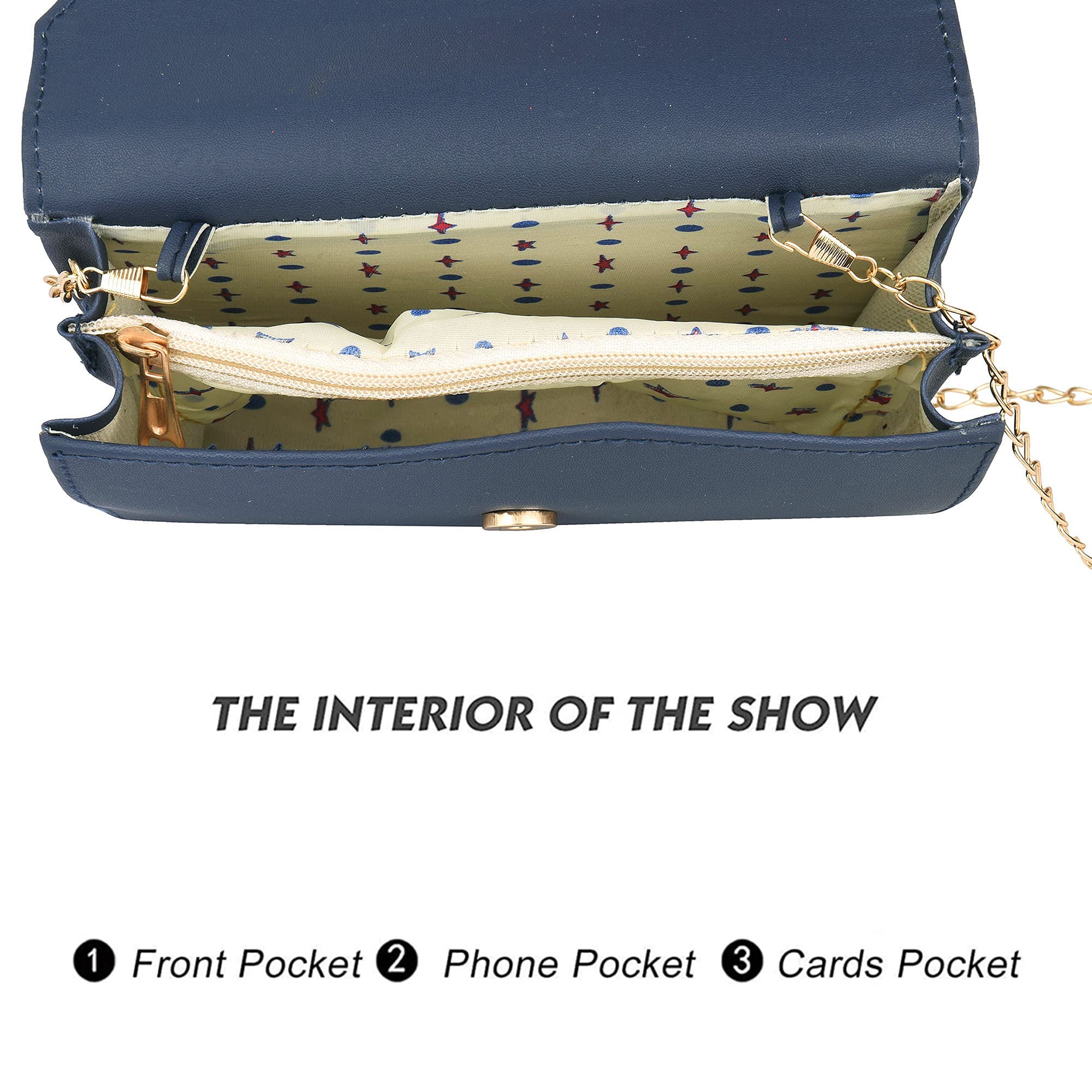 SHAMRIZ Sling Bag for Women & Girls | Fancy Envelope Clutch Purse with Gold Chain | Crossbody Shoulder Bag for Parties, Weddings, and Gifts 4
