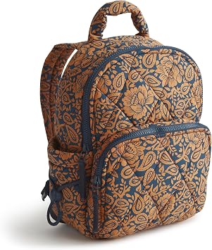 Vera Bradley Womens Featherweight Small Banbury Backpack, Lotus Montage Roasted Pecan, One Size