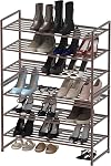 Simple Houseware 3-Tier Stackable Metal Panel Shoe Racks with Shelves for Storage Organizer, Bronze