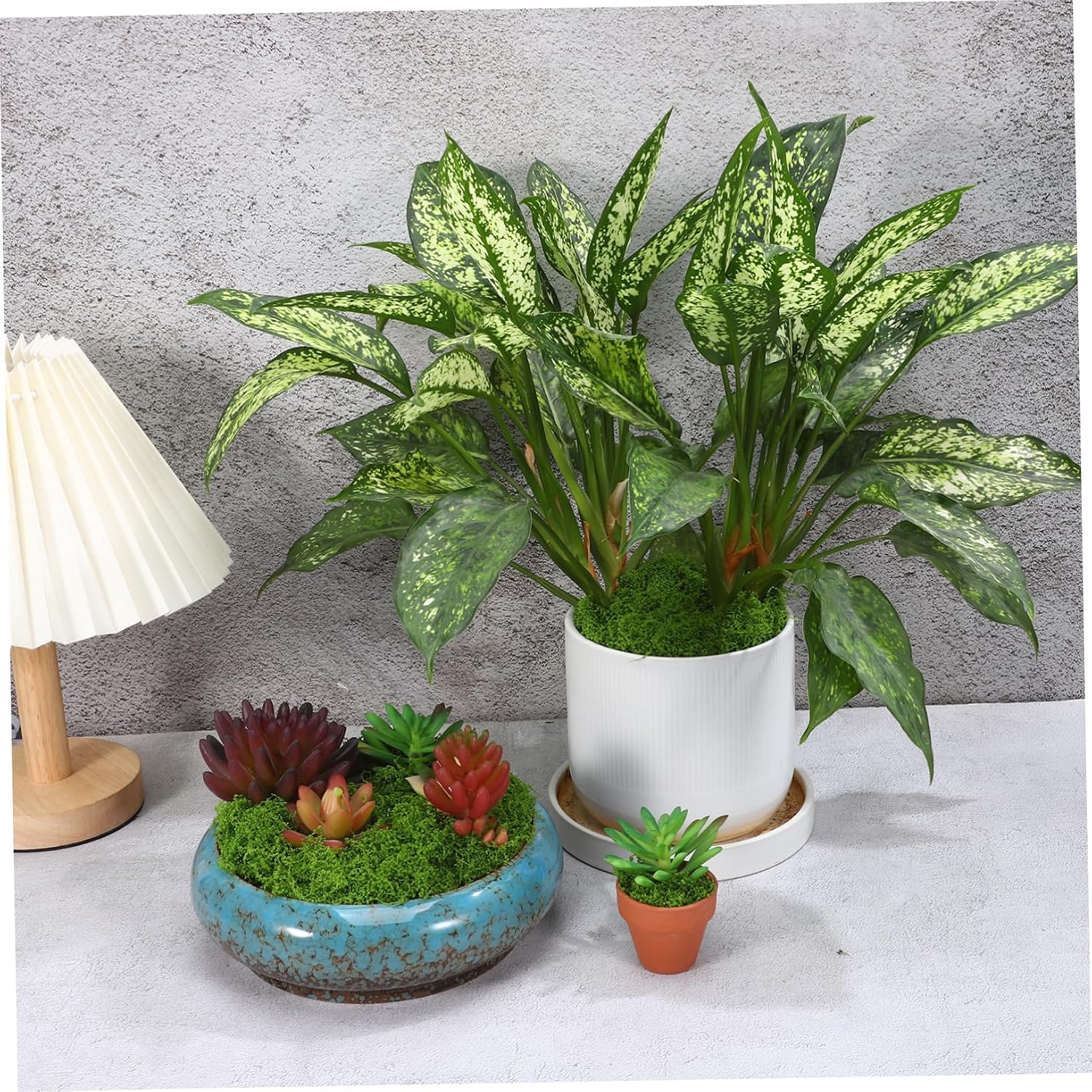 ULDIGI Artificial Moss for Crafts Faux Greenery for Wedding Centerpieces DIY Floral Arrangements Home Decor Garden Displays Realistic Decorative Moss for Potted Plants