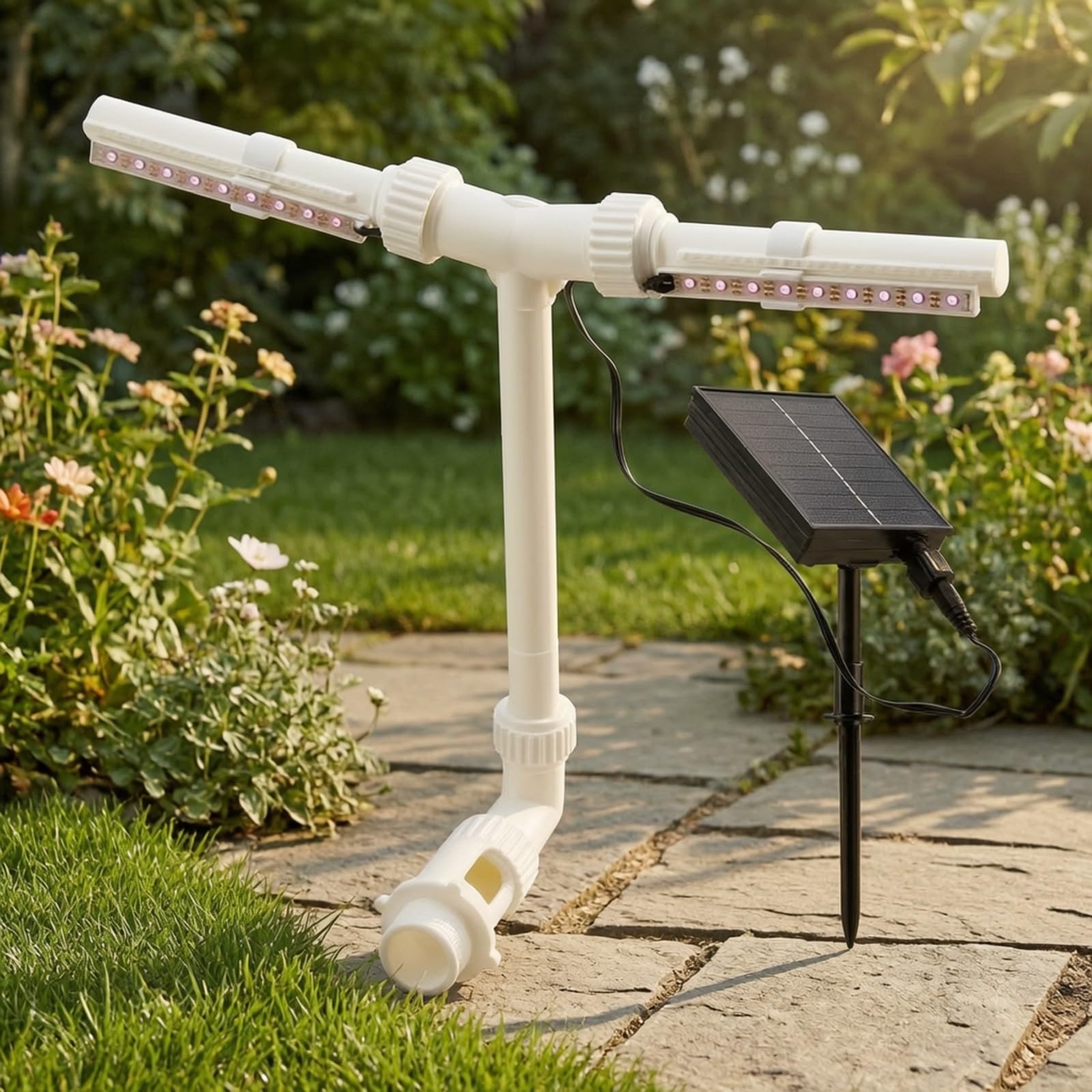 Solar-Poolbrunnen einstellbare Strahlhöhe Wasserfall-Fontäne mit Doppelarm solarbetrieben Poolbrunnen mit Solarpanel für Gartenbecken, Wasserparty