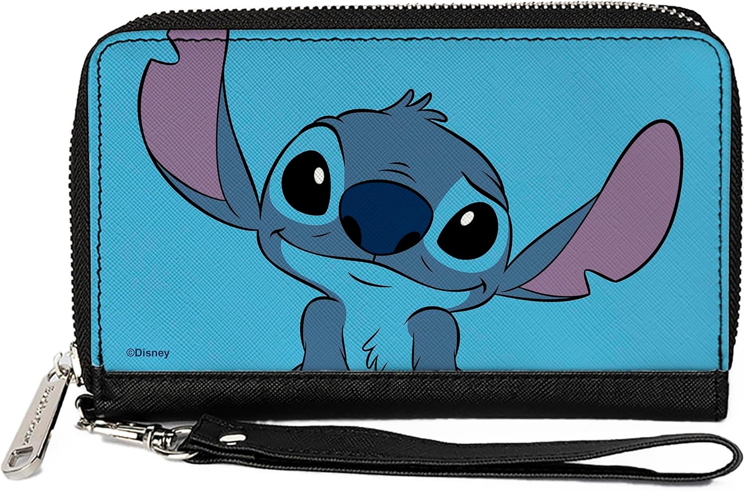 Buckle-Down Women's PU Zip Around Wallet Lightweight Rectangle-Lilo & Stitch, 7.5"x4.5"