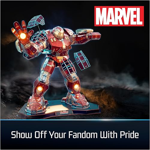 Miniatura 28 de 4D Build, Marvel Infinity Gauntlet - Kit de modelo de rompecabezas 3D con soporte, 142 piezas, decoración de escritorio Thanos, juguetes de Infinity