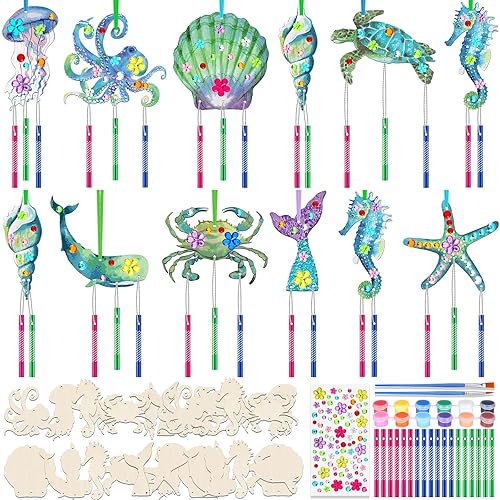 JellyArch 30 Pack Summer Ocean Wind Chime Kit for Adults,
