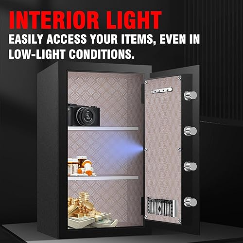 Miniatura 5 de Fiel al tamaño Caja fuerte de alta calidad para el hogar de 3.5 Cub, resistente al fuego, impermeable, con pantalla LCD, caja de seguridad con