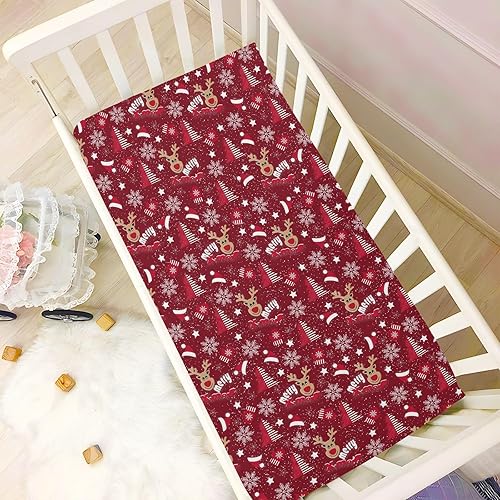 Miniatura 5 de Christmas Theme Crib Sheets - Stretchy Fitted Crib Sheets for Boys Girls, Unisex Cozy Baby Crib Sheet 28 x 52 x 9 Inches
