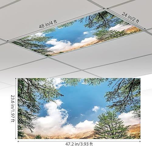 Miniatura 2 de Outus 4 piezas de cubierta de luz fluorescente para decoración de aula con 10 filtros magnéticos de luz fluorescente, cubierta magnética de luz de