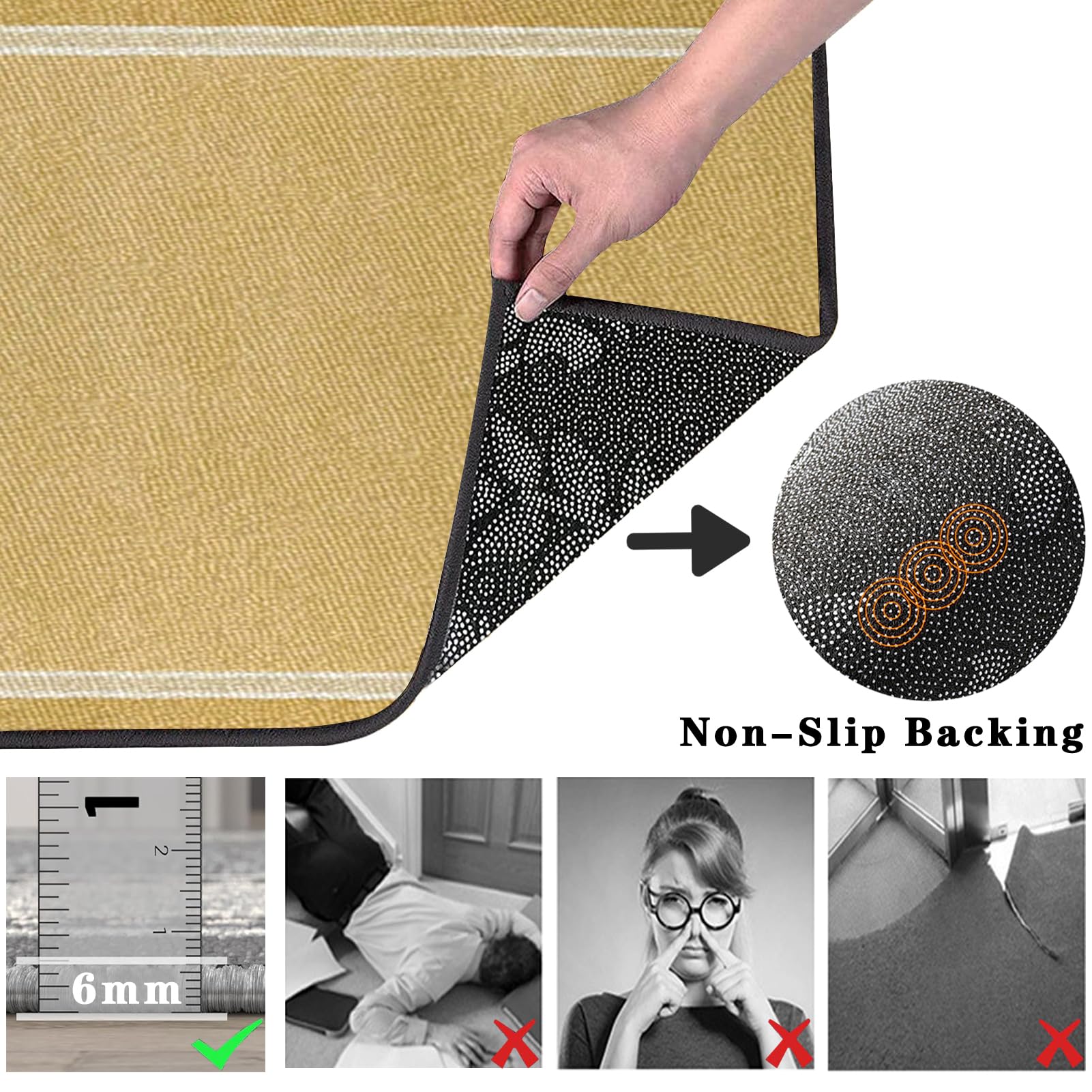 Tapis de Couloir Long, Tapis pour Cuisine Devant évier 70 x 180 cm