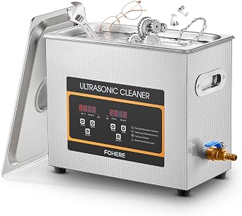 FOHERE Ultrasonic Cleaner 6.5L 304 Stainless Steel with Heater and Timer
