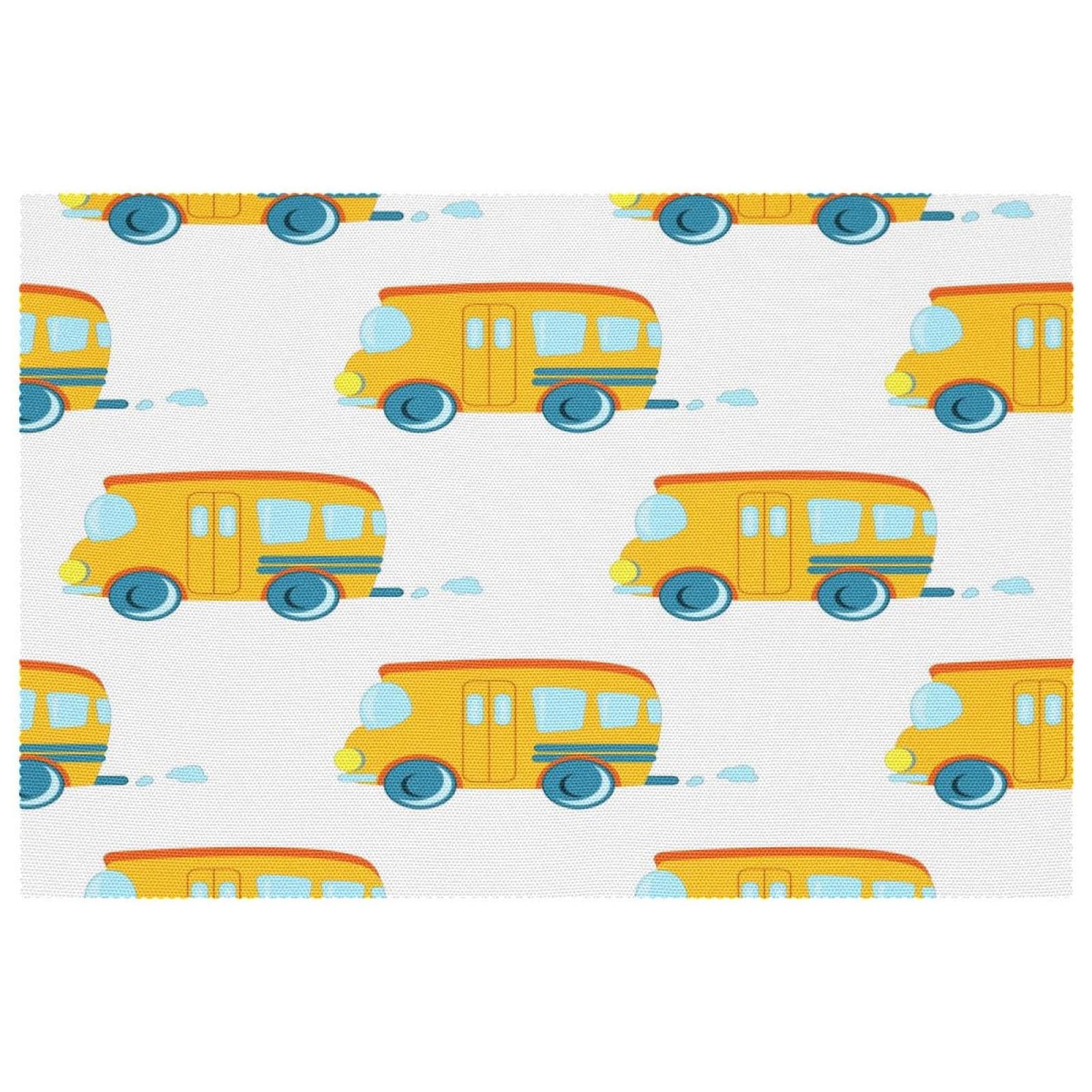 Sets de table bus scolaire par 4 pour des repas d'enfants joyeux