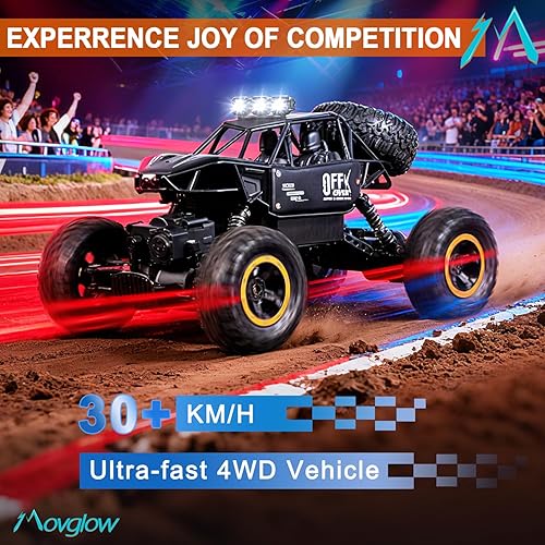 Miniatura 2 de Auto de control remoto, camión RC 116 con faros LED, camiones todoterreno de 2.4 GHz, control remoto, sin demora, alta velocidad, control de