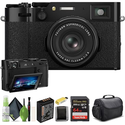 FUJIFILM X100VI Digital Camera (Black) (16821913) + 64GB Card + Card Reader + Case + Memory Card Wallet + Cleaning Kit