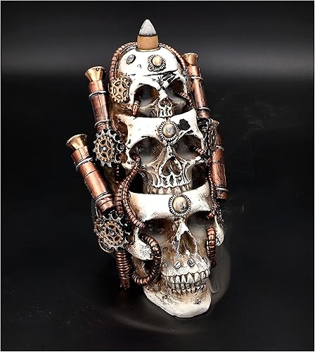 Miniatura 3 de Steampunk Skulls Backflow - Quemador de incienso de resina
