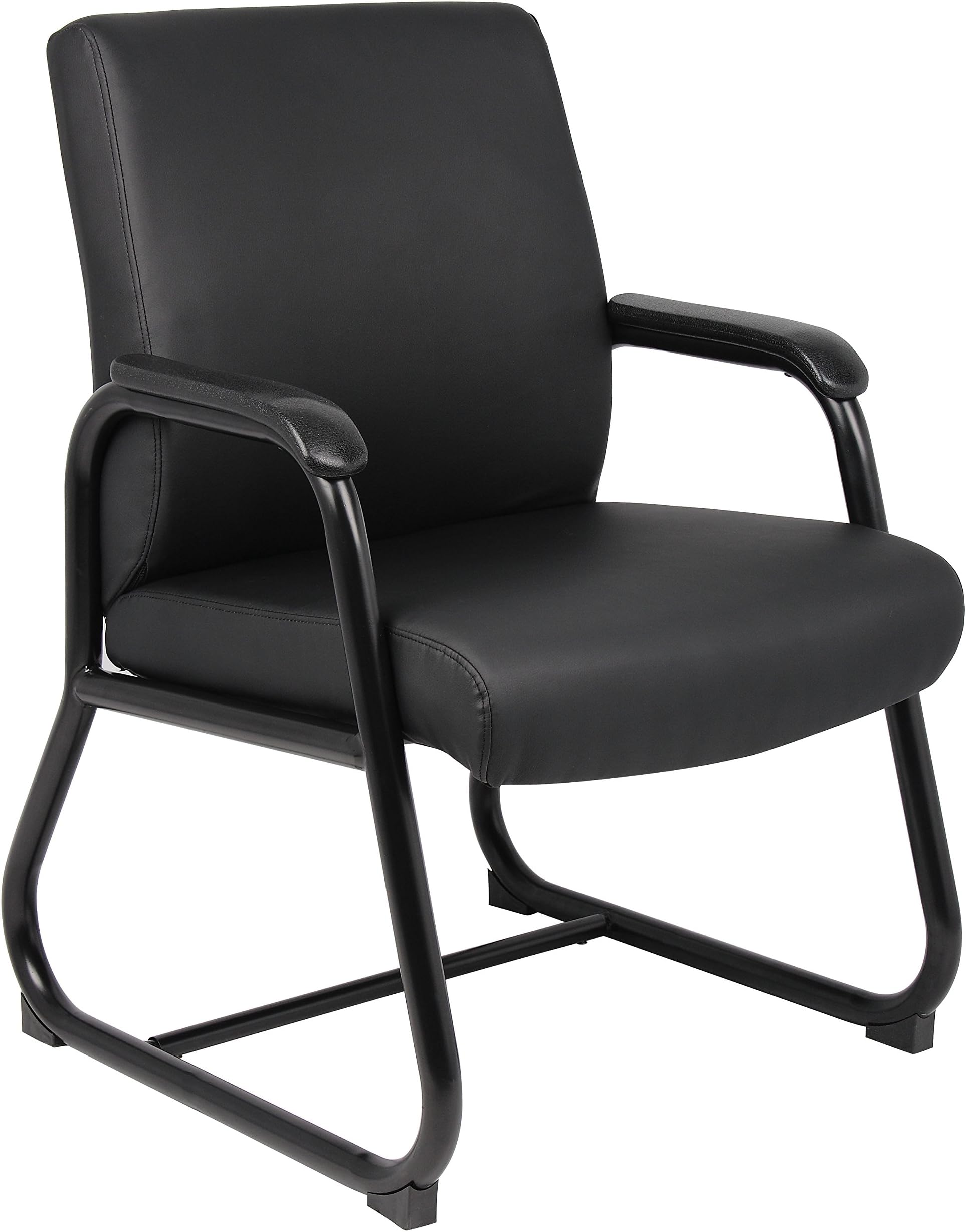 OFM Essentials Collection Bonded Leather Executive Side Chair With Sled Base, In Black (ESS-9015 - View #2