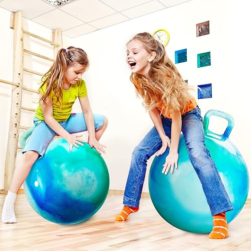 Miniatura 8 de INPODAK Hopper Ball - Bola inflable de 22 pulgadas con asa para niños, juguete de salto de salto de hippity hop para niños y niñas de 7 a 12 años