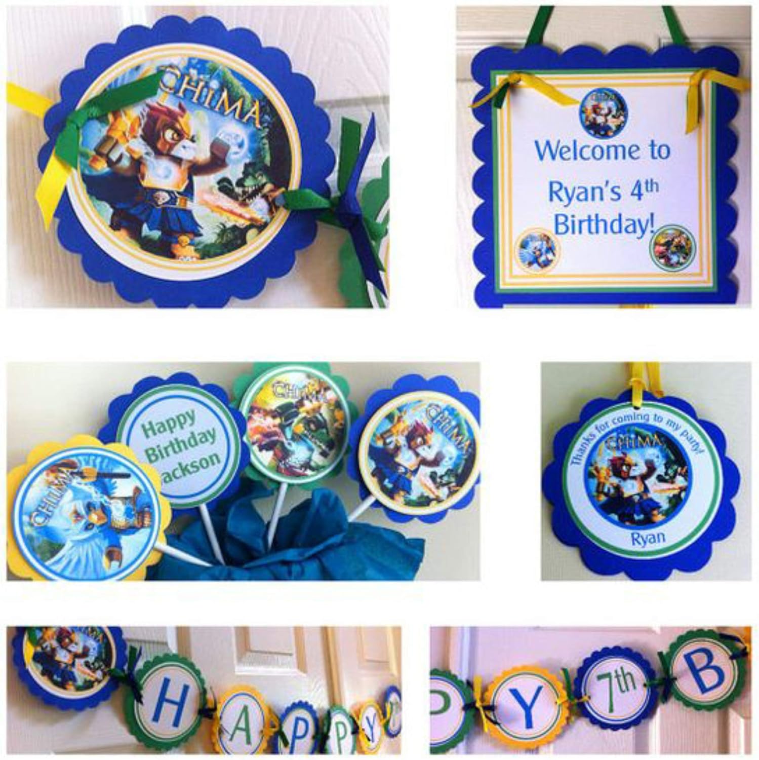 Chima banner, Door Sign, 12 Cupcake Toppers