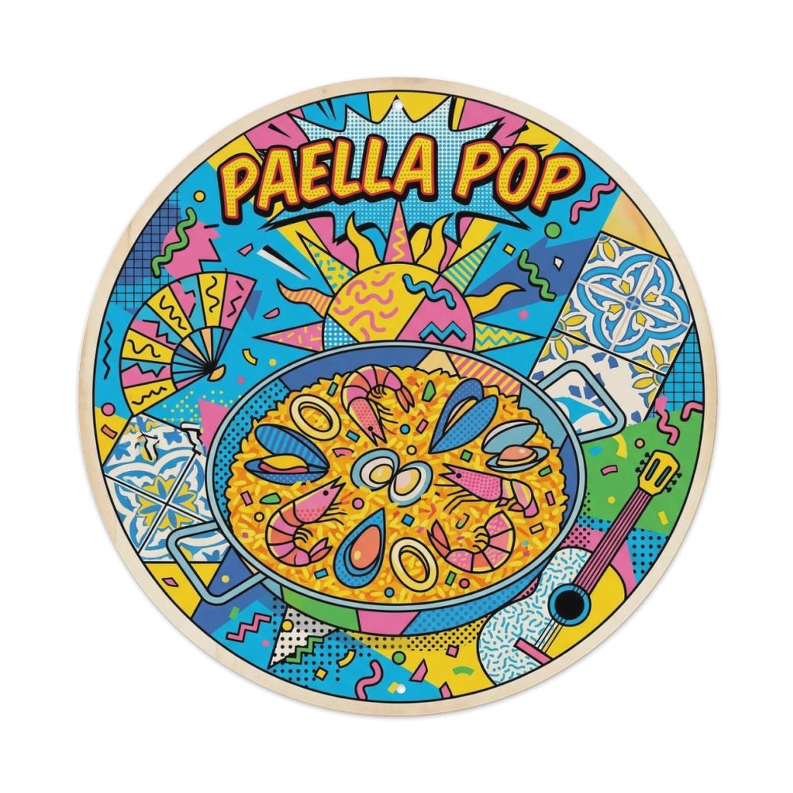 Paella Festival Memphis Pop Spanish Food Culture Metal Tin Sign