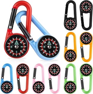 12 PCS Compass Keychain for Kids, Small Pocket Magnetic Keychain Compass Colorful Survival Hiking Mini Compasses for Kids Adults Outdoor Camping Hiking Backpacking Accessory Party Favors