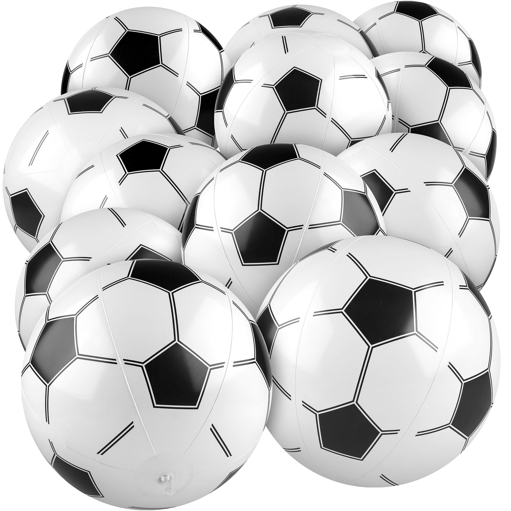 durony 12 Pieces Soccer Beach Ball 11 Inch Inflatable Soccer Bouncing Sports Ball Bouncy Toy Favors for Birthday Party Summer Beach Pool Games Decorations