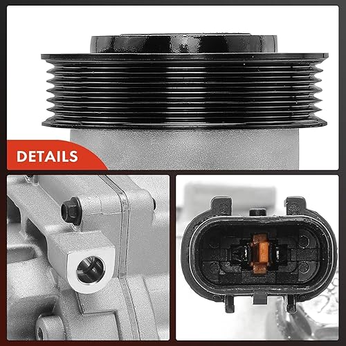 Miniatura 8 de A-Premium Compresor de aire acondicionado con embrague compatible con Hyundai Genesis 3.8L 2014-2016, Genesis G80 3.8L 2017, G90 3.3L 2017-2019