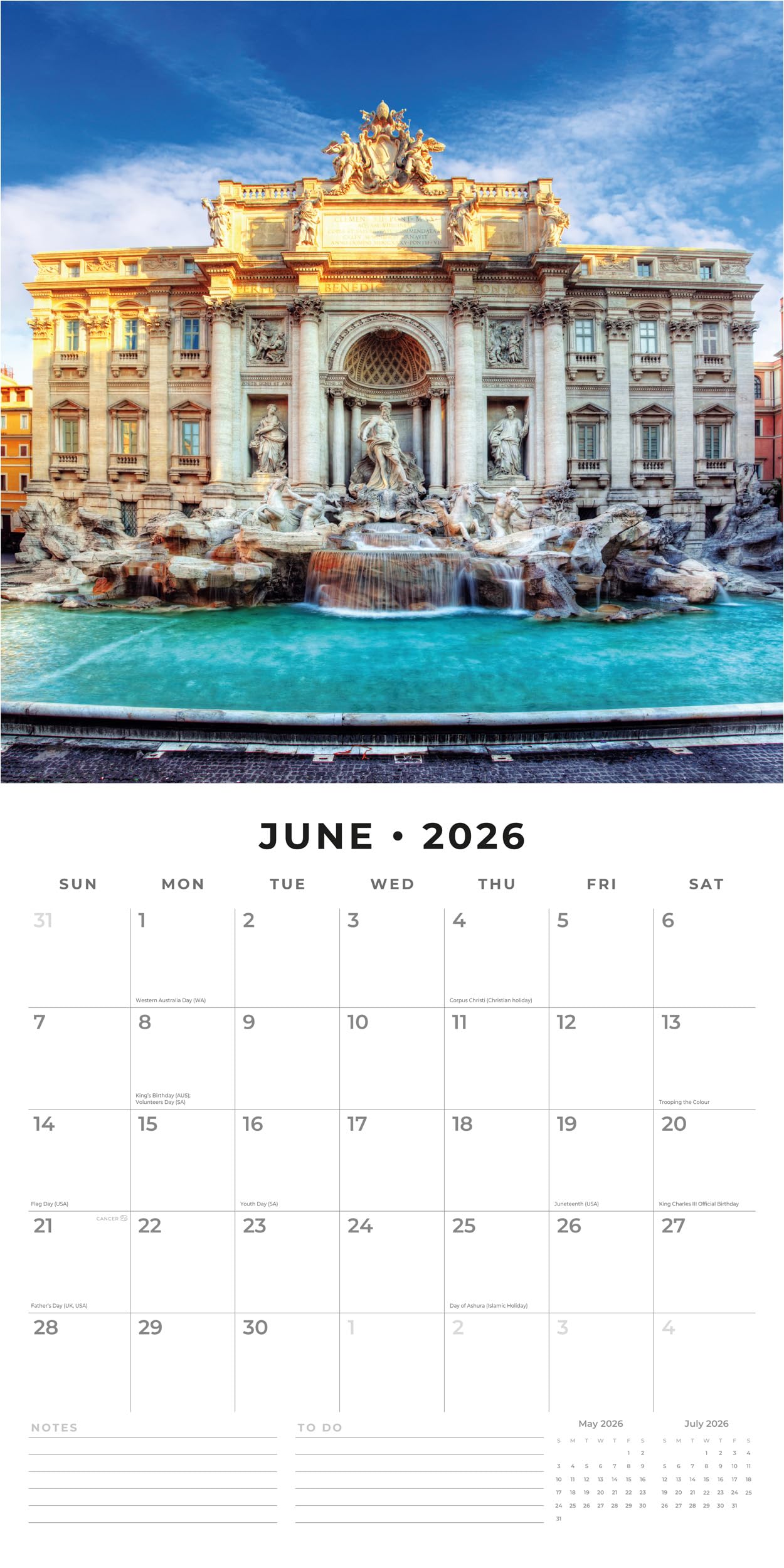 Calendario Da Parete Quadrato 2026 Constable - 30x30 Cm, Carta FSC, Immagini Ad Alta Risoluzione - Per Casa, Ufficio, Regalo