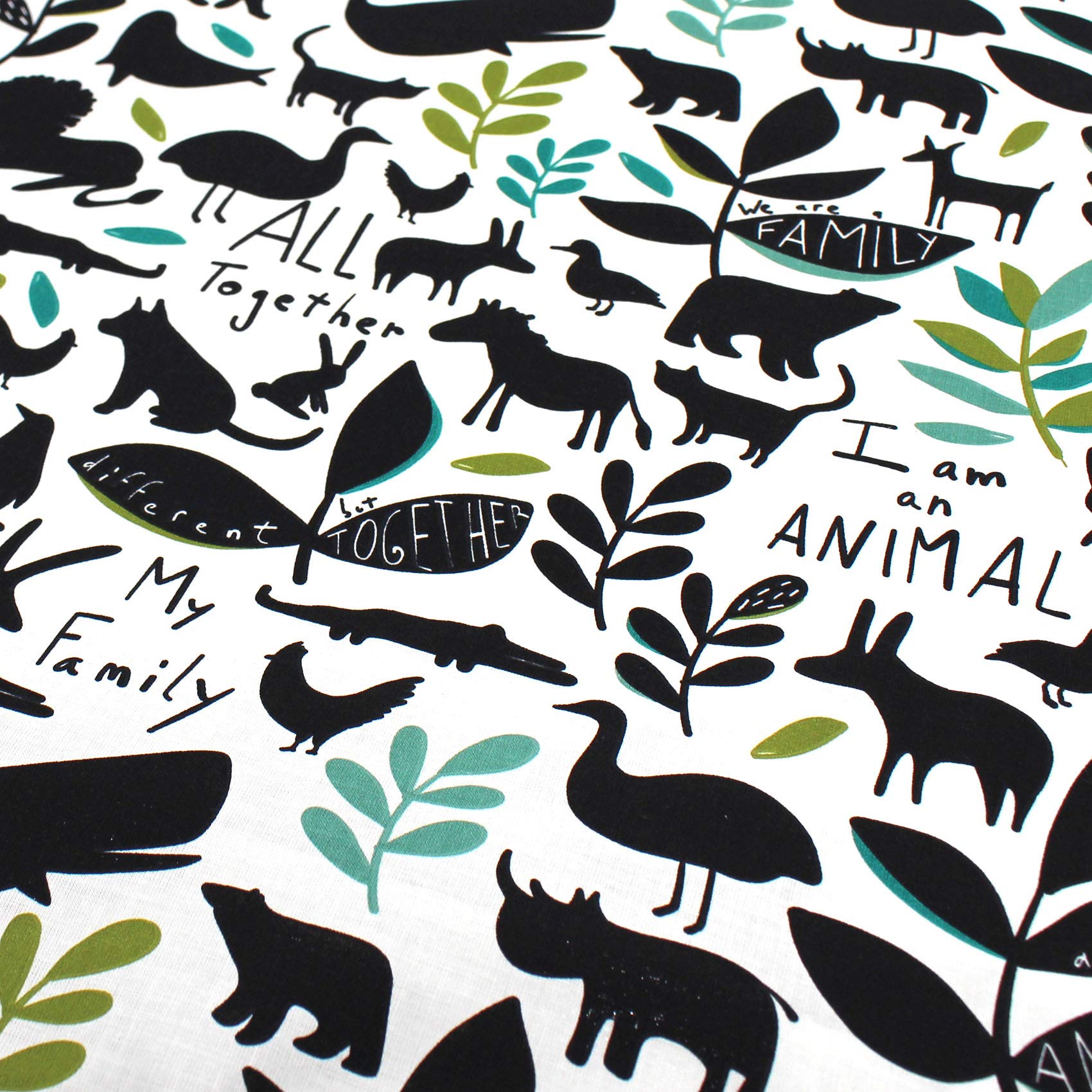 VmG-Store 1 m Cotton Fabric for Sewing 100% Cotton, Sewing Fabric, No Sold by the Metre, Children's Fabric (Animal Family Bb015) - Image 3