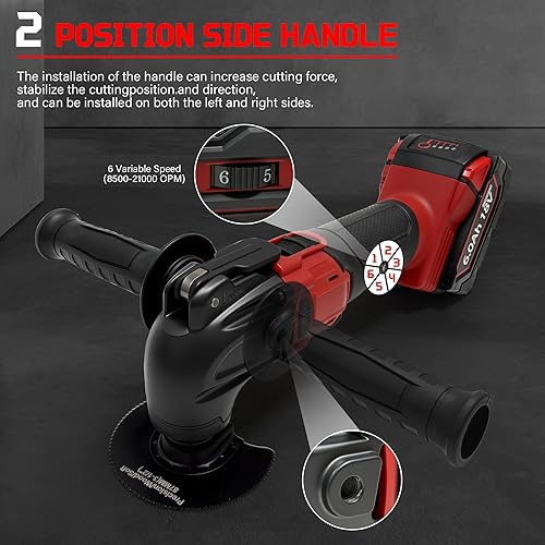 Miniatura 3 de Multiherramientas oscilantes para batería Milwaukee de 18 V, herramienta de molienda multiuso, ángulo de oscilación de 4, 6 velocidades variables,