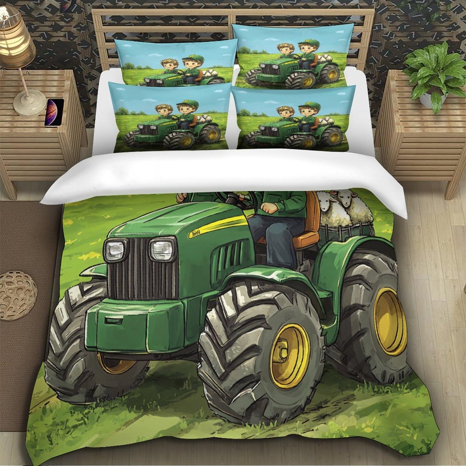 Kinder Bettwäsche Traktor 3D Mikrofaser Jungen Zimmer