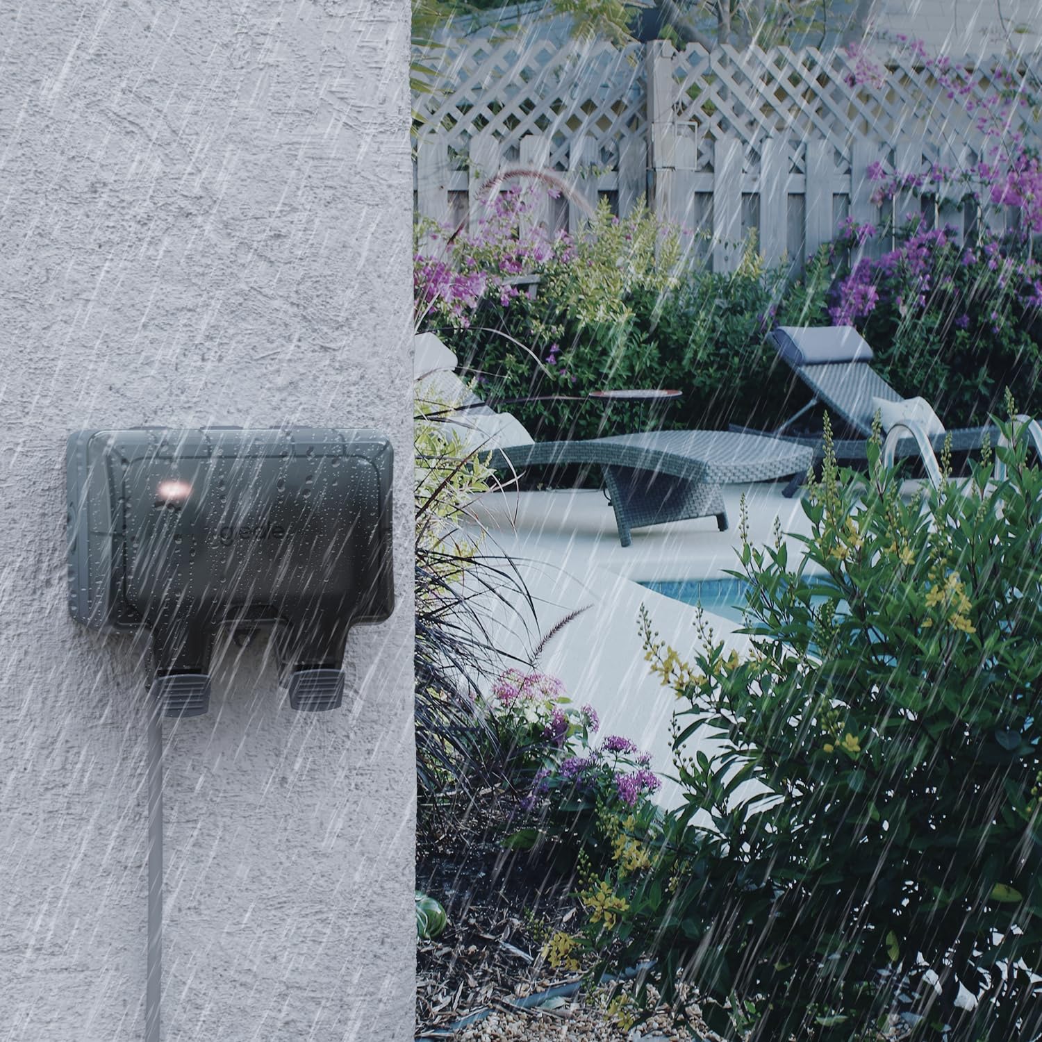greate 2fach Aussensteckdose wasserdicht mit Schalter für Garten 4er Pack | Wasserdichte Outdoor Steckdose nach IP66 - Außensteckdose Aufputz abschließbar - Steckdose aussen - Außensteckdosen
