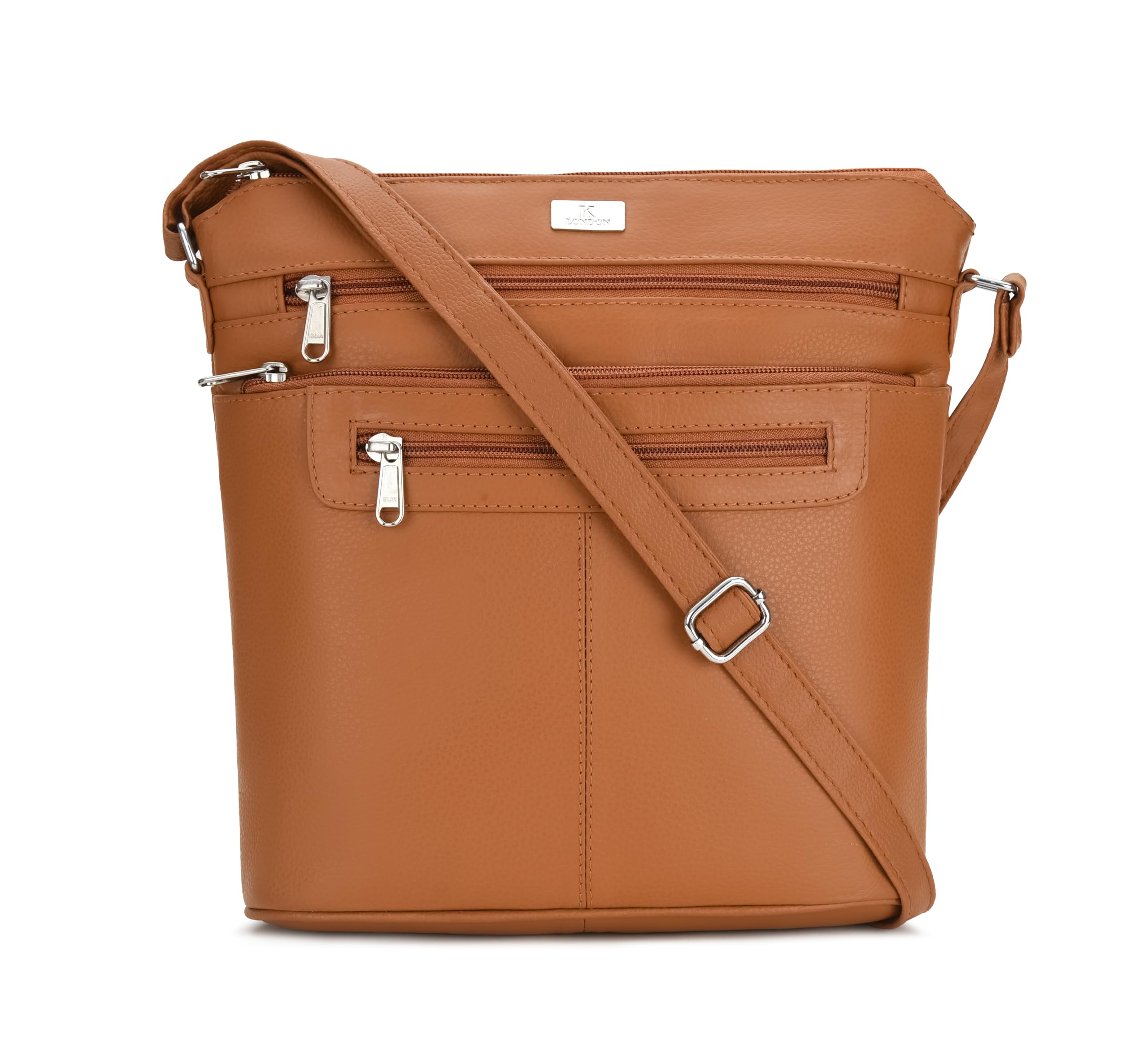 K London Ladies Cross Body Handbag, Single One Strapped Designer Shoulder Hand Bag with 7 Pockets in Soft Leather, Tan (922_tan) (B0CSDRG34Q) Amazon Price History, Amazon Price Tracker