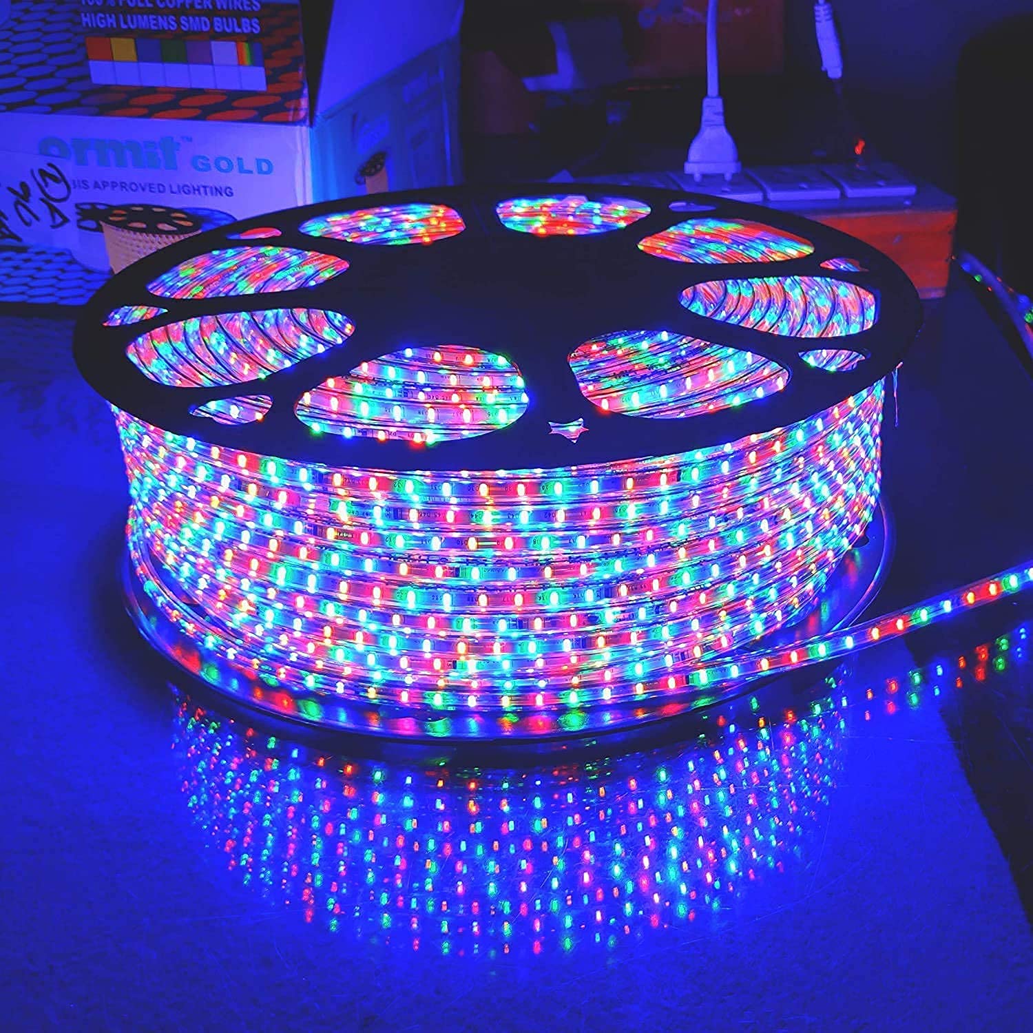 MX Glow Waterproof LED Strip Rope Light or Ceiling LIGHTor Decorative Light with Adapter| Suitable for Home Decoration, Outdoor and Indoor Project, Hotel, Office Building etc (Multicolor, 100 Meter)