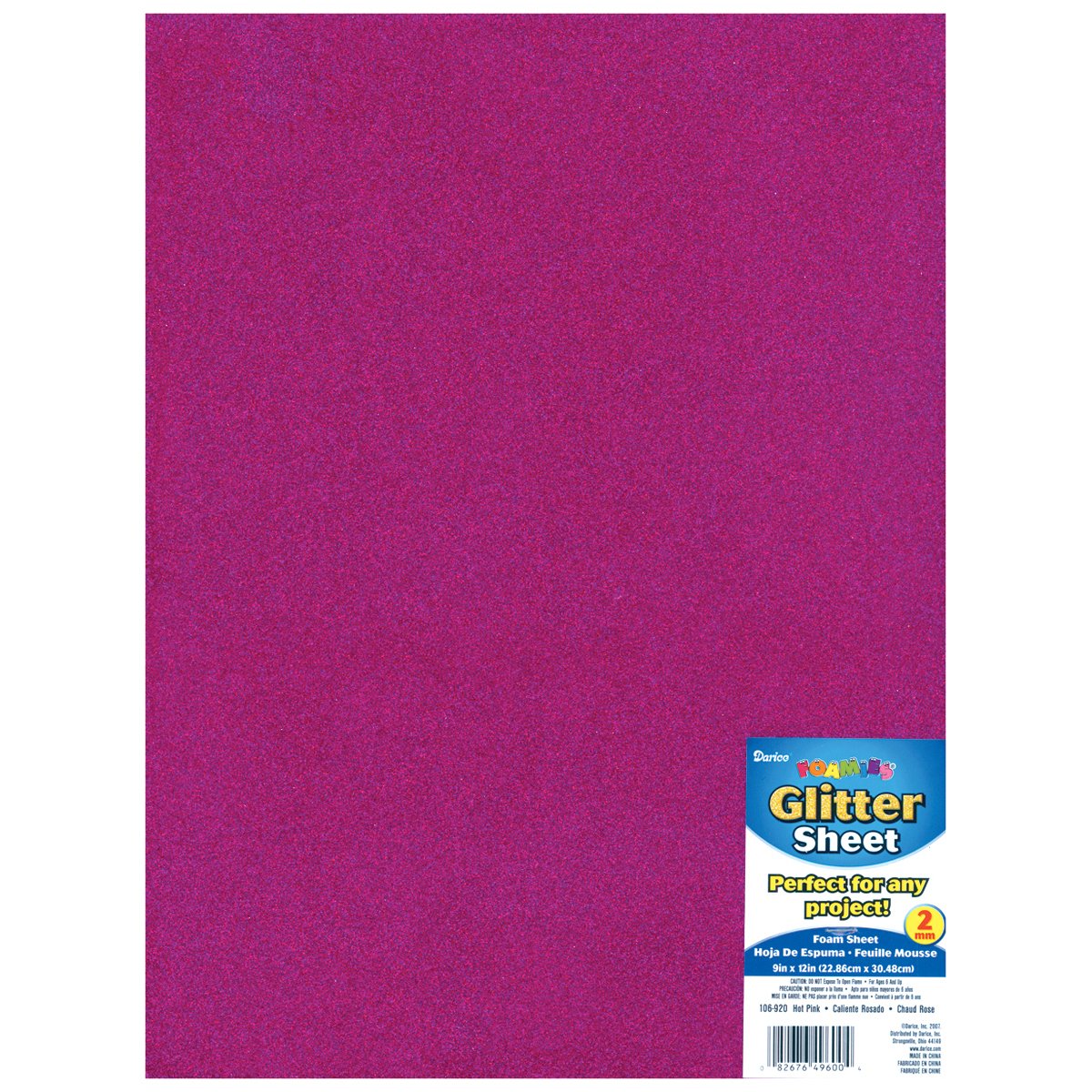 Glitter Foam Sheet 9"X12" 2mm-Hot Pink-image-9
