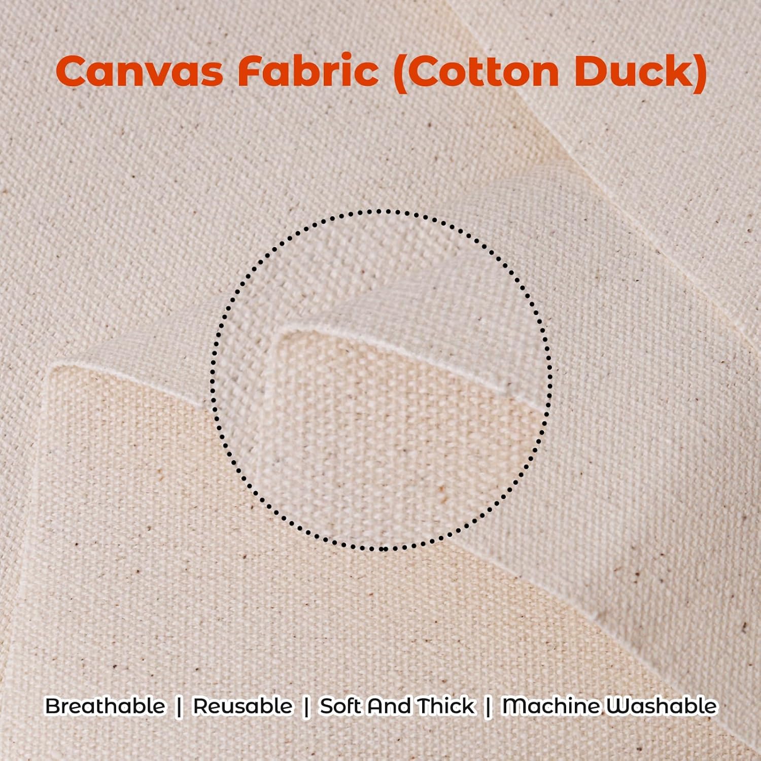Natural Cotton Duck Canvas Fabric, 60 inches Wide, Heavyweight, for Arts and Crafts (Natural 10oz, 5 Yard)