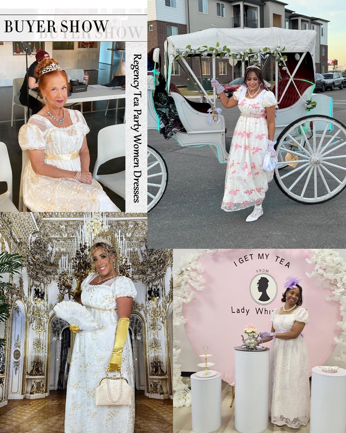 LTAKK Regency Dress Women Regency Costume Empire Waist Dresses Tea Party Victorian Gown Embroidery - Image 6