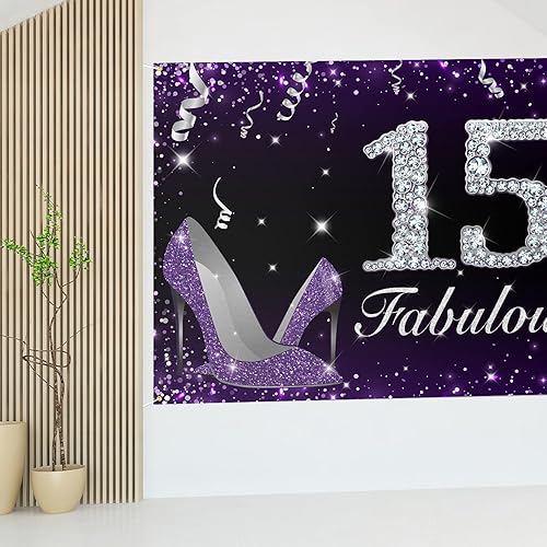 Miniatura 11 de HAMIGAR Fabuloso telón de fondo de cumpleaños tacones altos morados