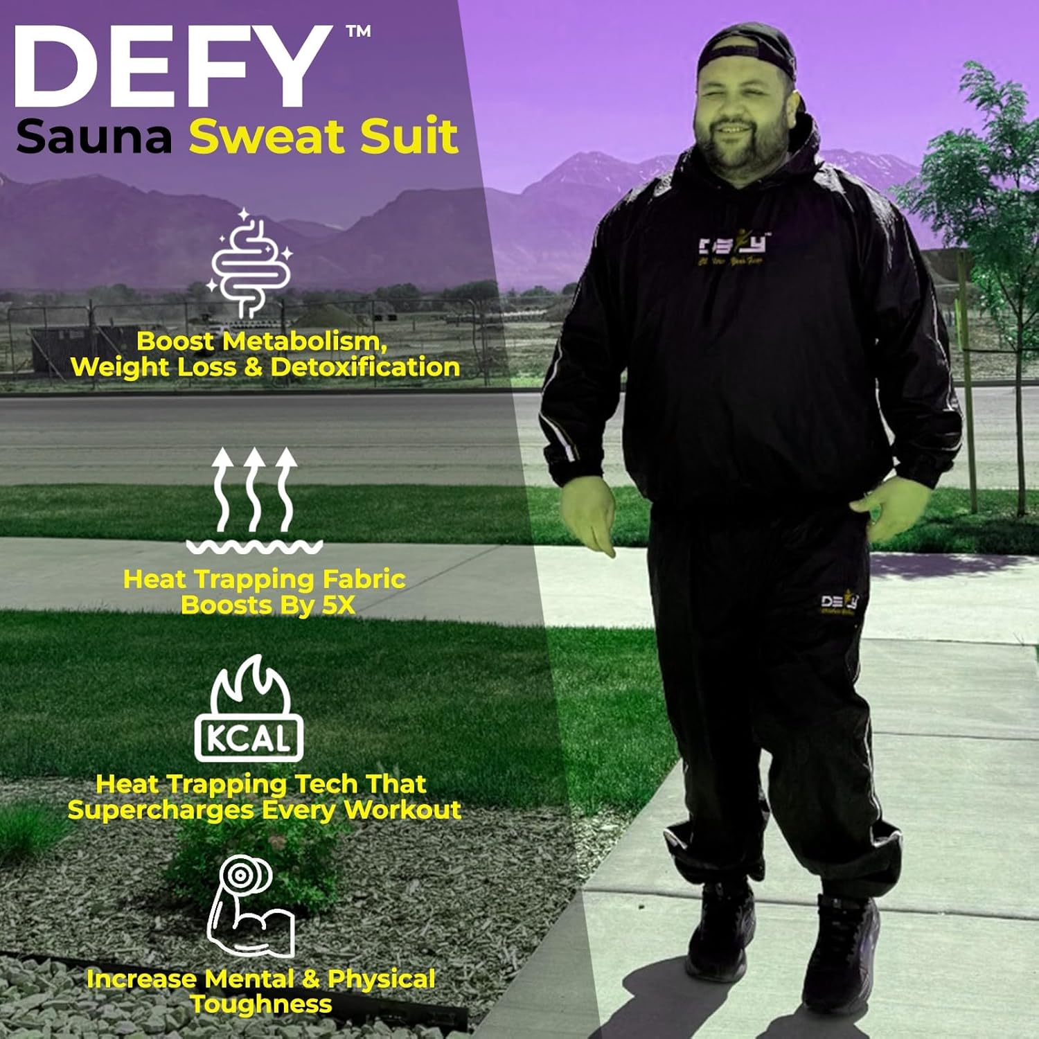 DEFY Heavy Duty Sauna Suit for Weight Loss Full Body Wrap Hoodie Men Women Anti-Rip Sweat suit Gym Workout Exercise Gear - Image 4