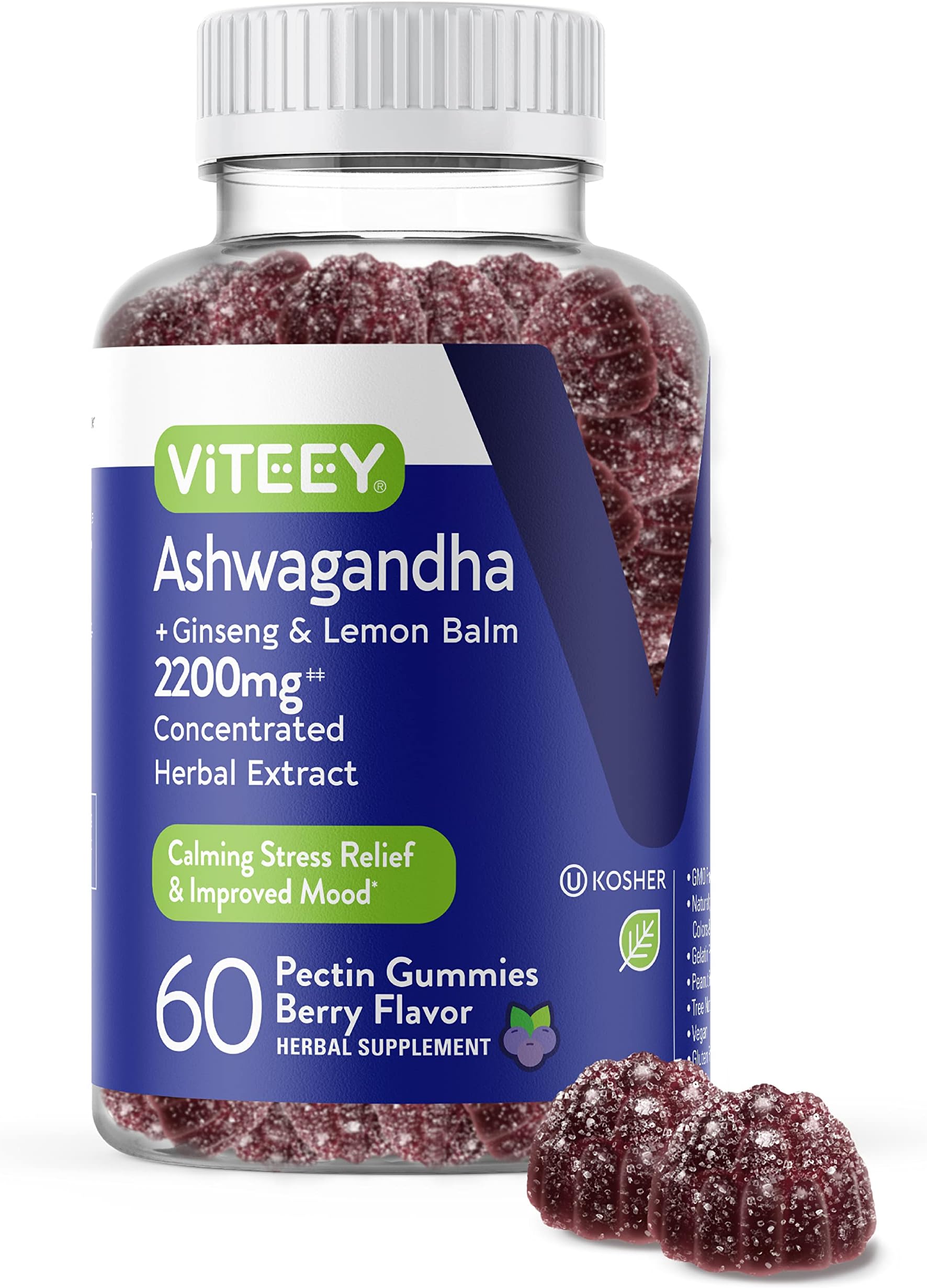 Ashwagandha Gummies + Ginseng + Lemon Balm