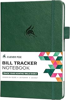 Clever Fox Bill Tracker Notebook – Monthly Bill Payment & Home Finance Organizer with Pocket – Efficient Budget & Expense Planner – Ledger Book to Manage Paying Bills for Saving Money (Dark Green)