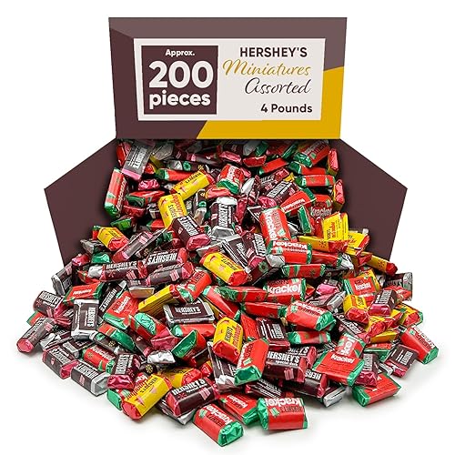 Hershys - Surtido de miniaturas navideñas  4 libras aproximadamente 200  Caramelos de Navidad de chocolate envueltos individualmente  Regalos de
