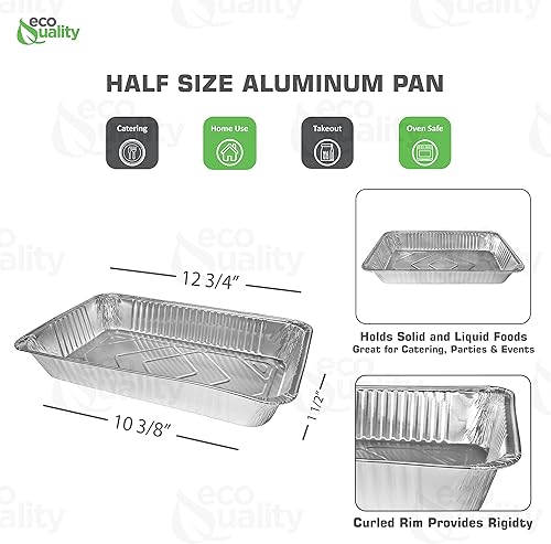 Miniatura 3 de Sartenes de aluminio desechables de 9 x 13 pulgadas, mesa de vapor, bandejas de aluminio poco profundas resistentes  sartenes de papel de hojalata,