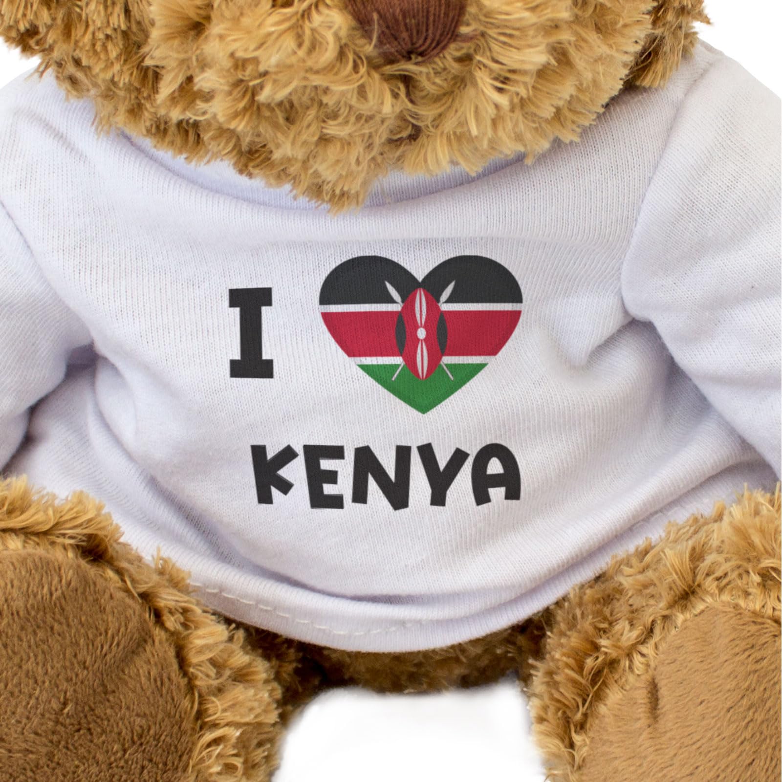 I LOVE KENYA FLAG - Teddy Bear - Cute Soft Cuddly Adorable - Gift Present, Brown - Image 3