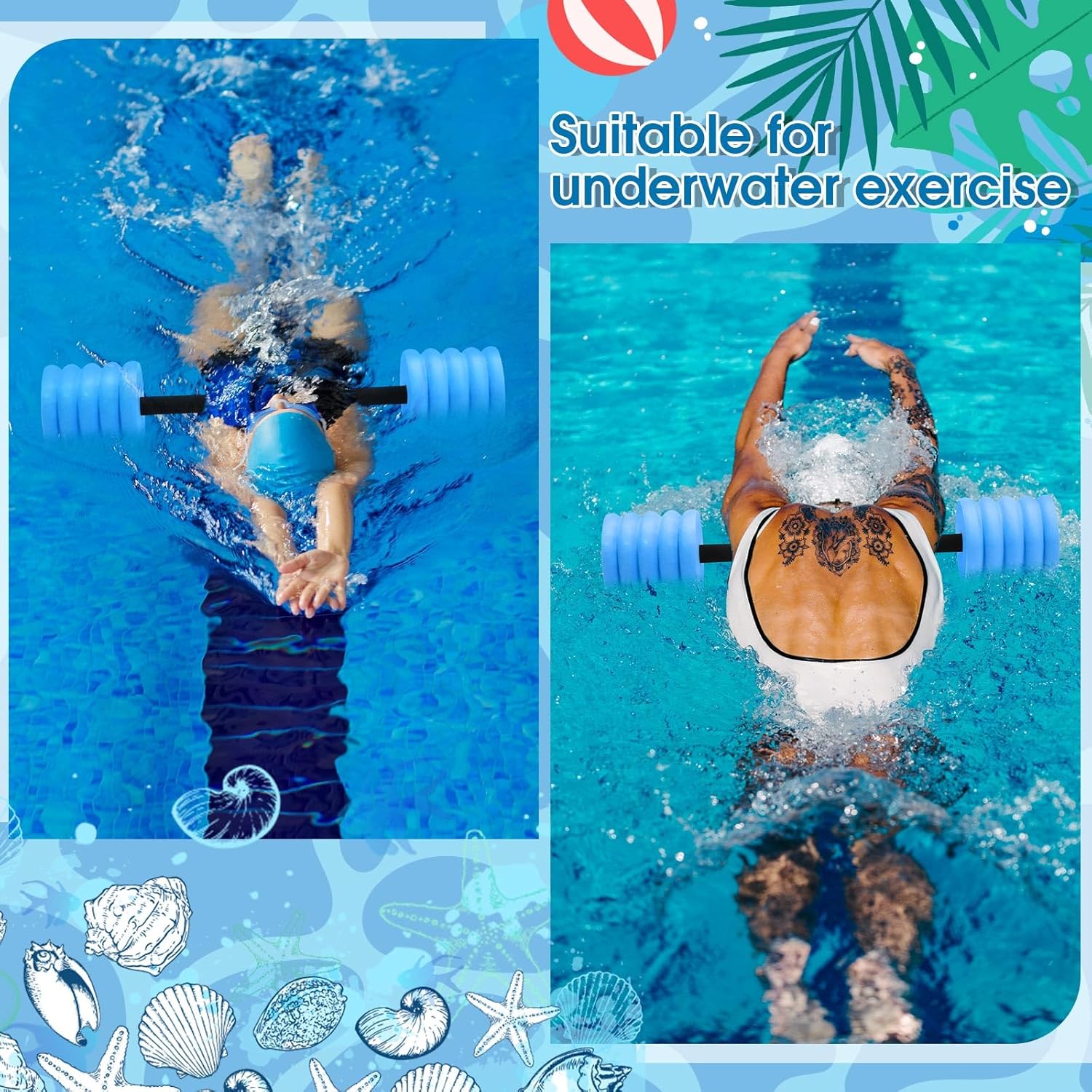 Photo 1 of ** Picture is for reference only; actual item may differ, please see actual pictures**
Aquatic Fitness Dumbbell Lightweight Floating Water Dumbbell for Pool Exercises Made of Eva Material for Upper Body Strength Training Water Aerobics